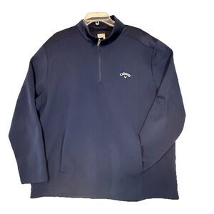 Callaway 1/4 Zip Golf Sweater Men Size XXL Utility 1/4 Zip Pullover Blue Golf